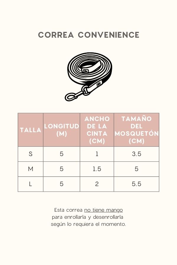 Guía de tallas correa Convenience